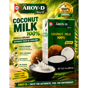 Aroy-D Coconut Milk 250ml | Premium Thai Coconut Milk for Cooking & Beverages