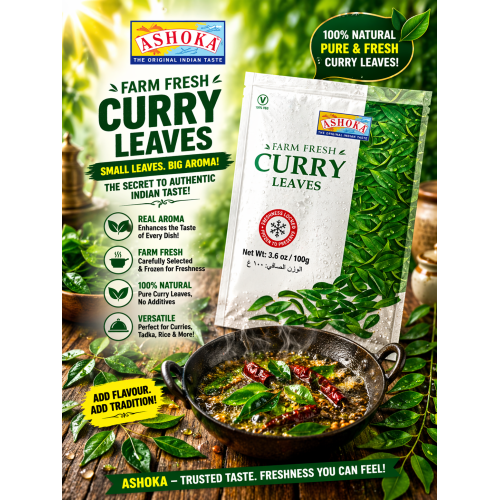 Ashoka Frozen Curry Leaves 100g | Fresh & Aromatic