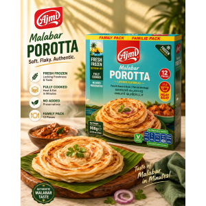 AJMI Frozen Malabar Porotta – Family Pack 908 g (12 Pcs) | Heat & Eat AJMI Frozen Malabar Porotta – Family Pack 908 g (12 Pcs) | Heat & Eat