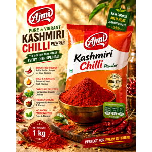 Ajmi Kashmiri Chilli Powder – 1 kg | Premium Mild Red Chilli