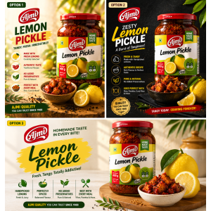 Ajmi Lemon Pickle – 400 g | Tangy & Spicy Indian Pickle