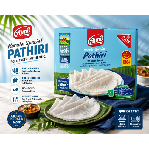 AJMI Frozen Nice Pathiri – 350 g | Soft Traditional Rice Flatbread