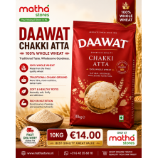 Daawat Chakki Atta 10kg | 100% Whole Wheat Flour | BBD Sep 2026