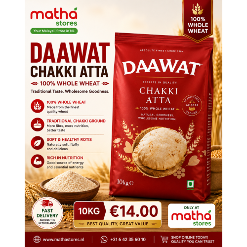 Daawat Chakki Atta 10kg | 100% Whole Wheat Flour | BBD Sep 2026