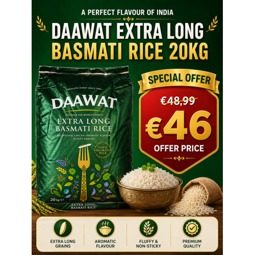 Daawat Green Basmati Extra Long Rice –20 kg