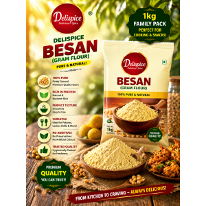Delispice Besan (Gram Flour) 1kg | Premium Chickpea Flour