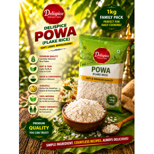 Delispice Powa (Flake Rice) 1kg | Premium Flattened Rice