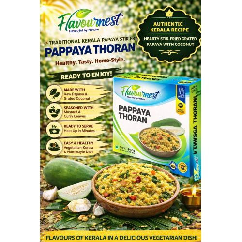 FLAVOURNEST Pappaya Thoran – 350 g (Frozen/Ready-to-Cook)