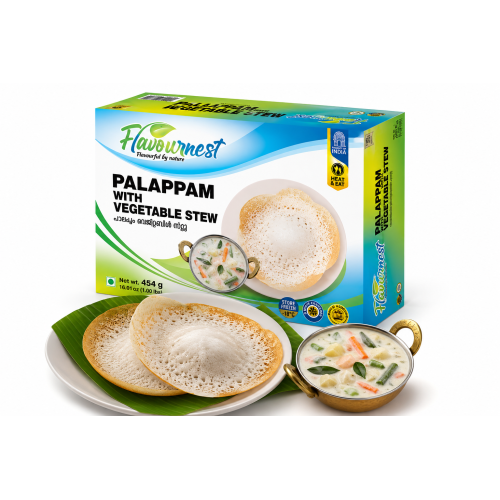 FlavourNest Palappam with Vegetable Stew 454g – Authentic Kerala & Sri Lankan Style Ready-to-Eat Meal