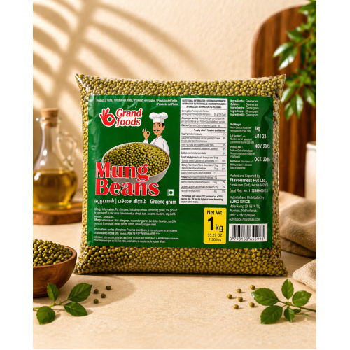 Grand Food Mung Beans (Cherupayar) 1kg | Whole Green Gram