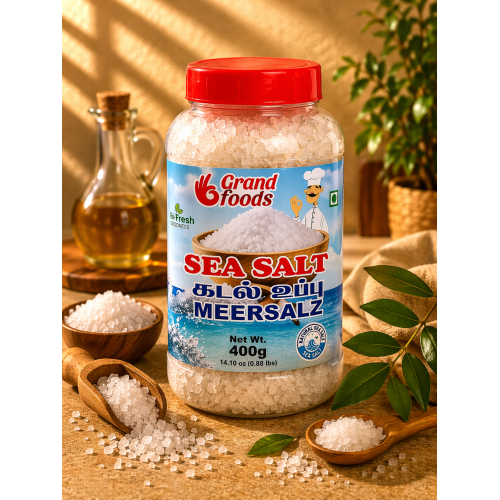 Grand Foods Sea Salt / Rock Salt / Kal-Uppu – 500 g | Natural Mineral Salt
