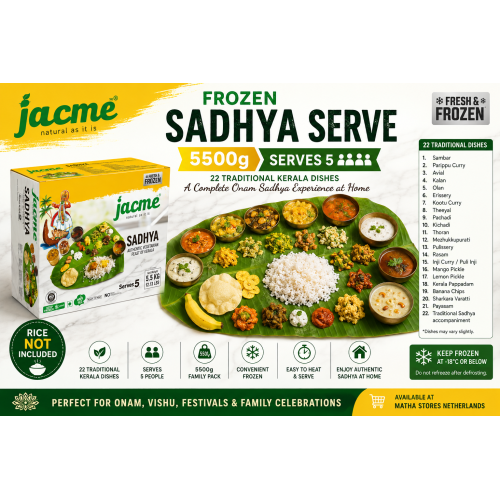 Jacme Frozen Sadhya Serve 2500g – 22 Kerala Sadhya Dishes | Serves 2
