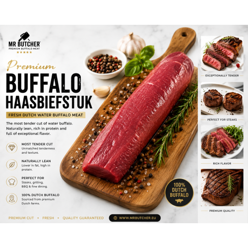 Premium Buffalo Haasbiefstuk (Water Buffalo Tenderloin)