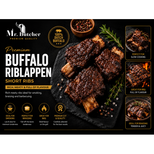 Premium Buffalo Riblappen (Water Buffalo Braising Ribs)