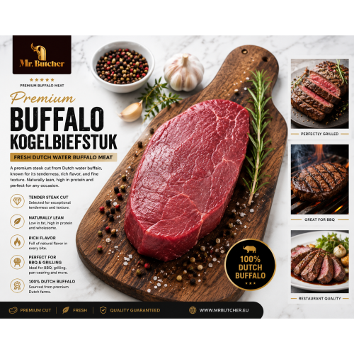 Premium Buffalo Kogelbiefstuk (Water Buffalo Top Sirloin Steak)