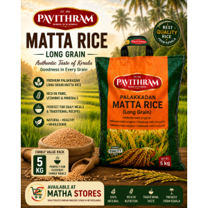 Pavithram Matta Rice Long Grain 5 kg