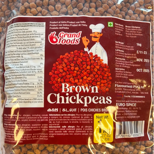 BROWN CHICKPEAS (KADALA).(500g)