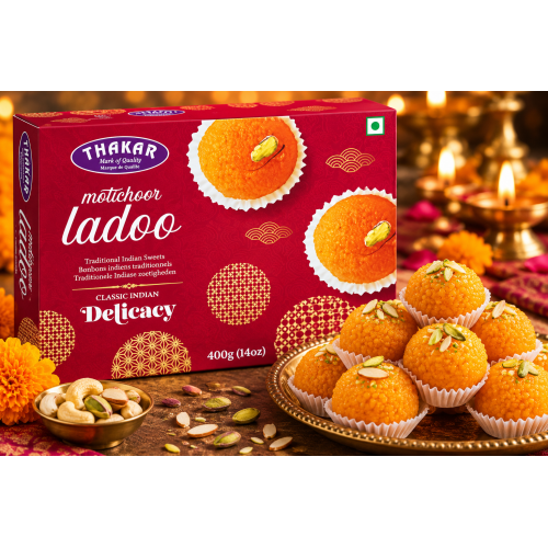 Thakar Motichoor Ladoo 400g – Traditional Indian Sweet Thakar Motichoor Ladoo 400g – Traditional Indian Sweet