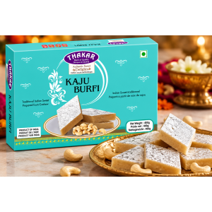 Thakar Kaju Burfi 400g – Traditional Indian Cashew Sweet Thakar Kaju Burfi 400g – Traditional Indian Cashew Sweet