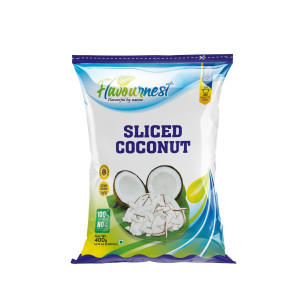 FLAVOURNEST Sliced Coconut – 400 g (Frozen/Ready-to-Use)